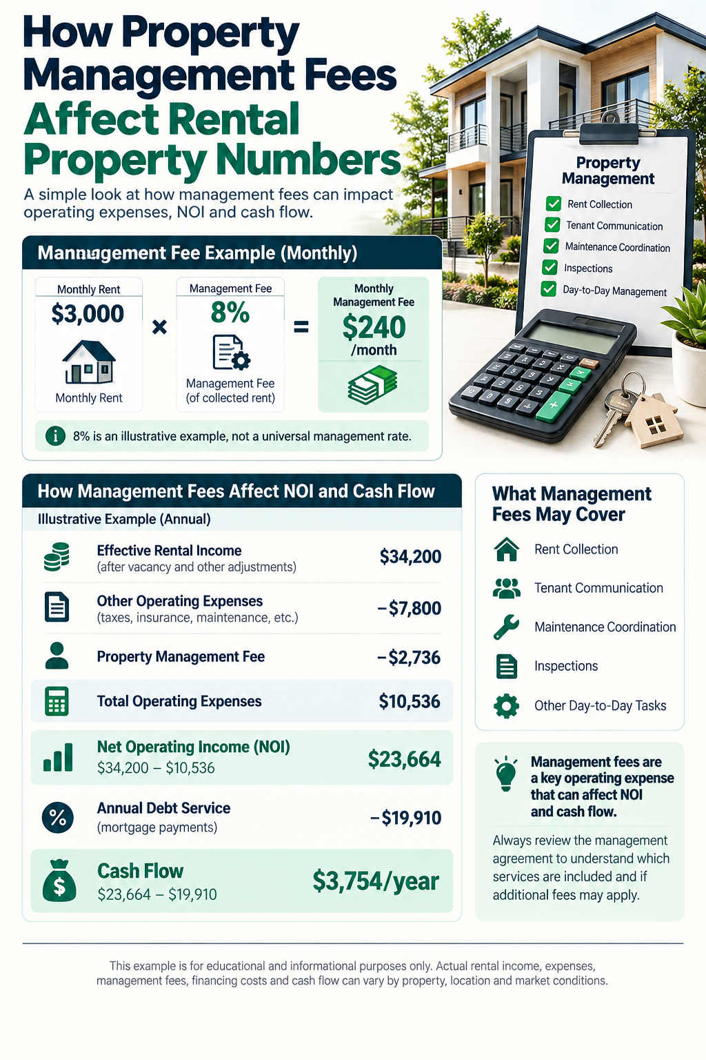 Property management fee rental property example